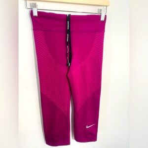 Nike Zonal Strength Women's Running Capris Tights Multi Strips High Rise Cropped